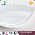 Eye-shaped white restaurant hot plate of ceramic